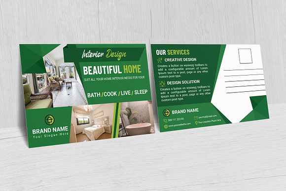 Interior Post Card Design in Postcard Templates - product preview 2