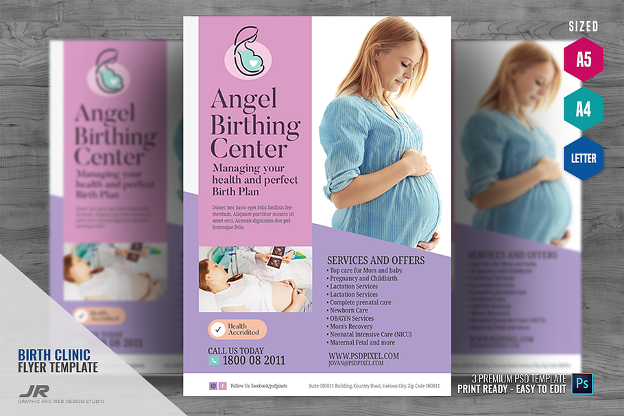 Birth Clinic Promotional Flyer in Flyer Templates - product preview 8
