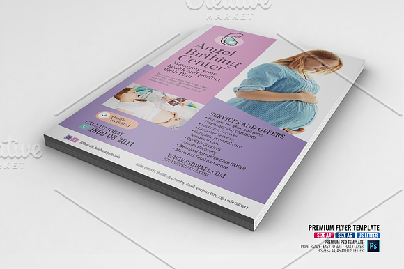 Birth Clinic Promotional Flyer in Flyer Templates - product preview 1