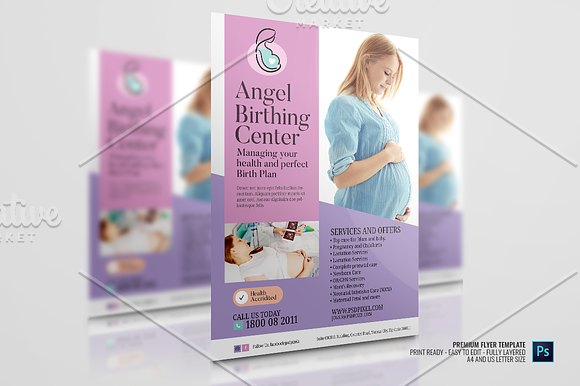 Birth Clinic Promotional Flyer in Flyer Templates - product preview 2