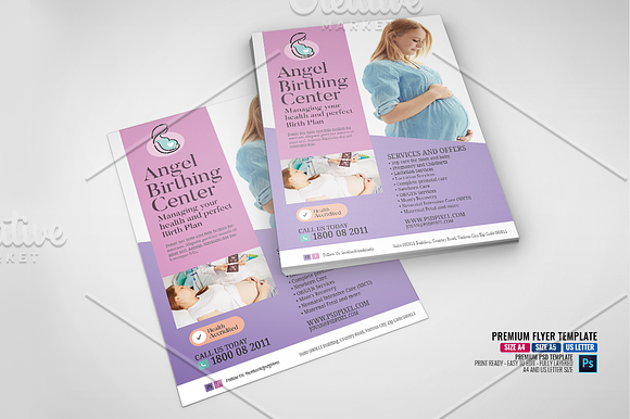 Birth Clinic Promotional Flyer in Flyer Templates - product preview 3