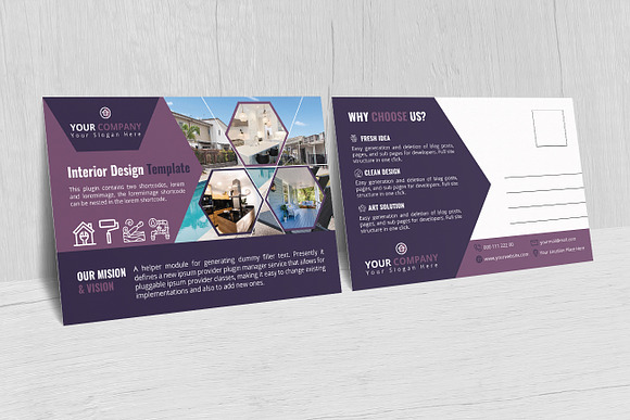 Interior Post Card Design in Postcard Templates - product preview 1