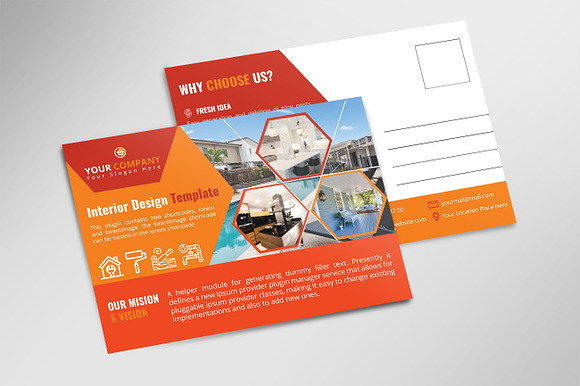 Interior Post Card Design in Postcard Templates - product preview 2