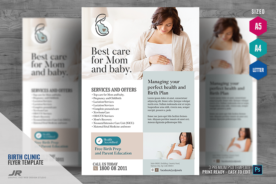 Pregnancy and Childbirth Clinic in Flyer Templates - product preview 8