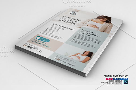 Pregnancy and Childbirth Clinic in Flyer Templates - product preview 1