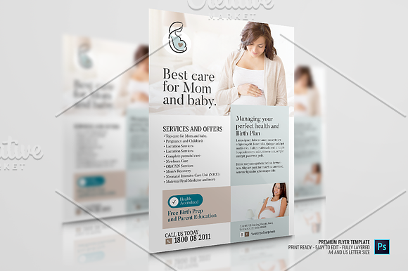 Pregnancy and Childbirth Clinic in Flyer Templates - product preview 2