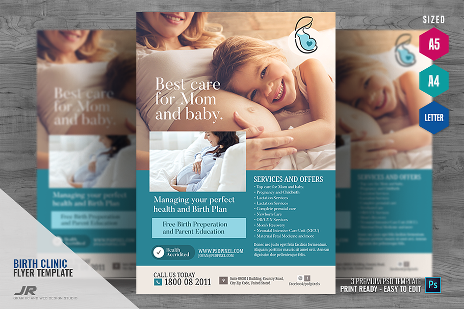 Birthing Clinic Services Flyer in Flyer Templates - product preview 8