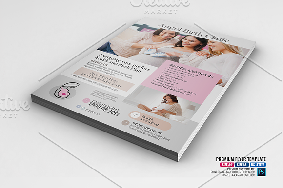 Birthing Center Services Flyer in Flyer Templates - product preview 1