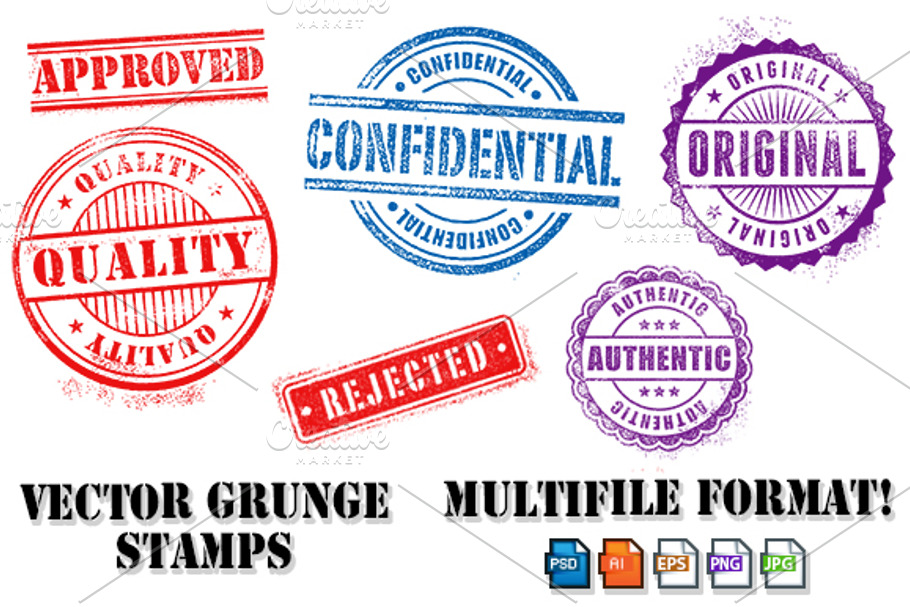 Grunge Commercial Vector Stamps