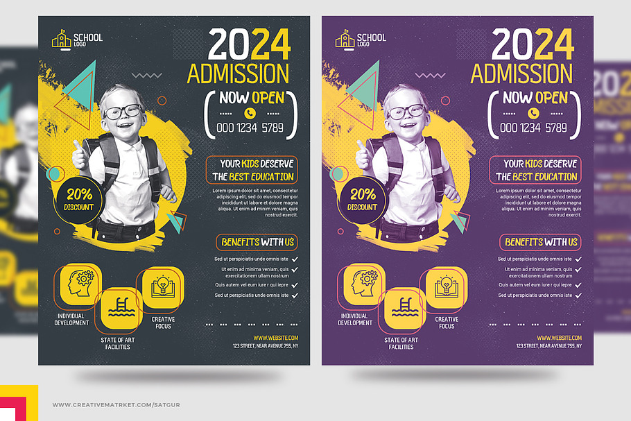 Kids School Flyer Template in Flyer Templates - product preview 8