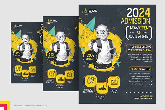 Kids School Flyer Template in Flyer Templates - product preview 1