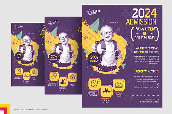 Kids School Flyer Template in Flyer Templates - product preview 4