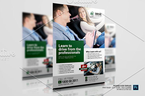 Professional Driving School Flyer in Flyer Templates - product preview 2