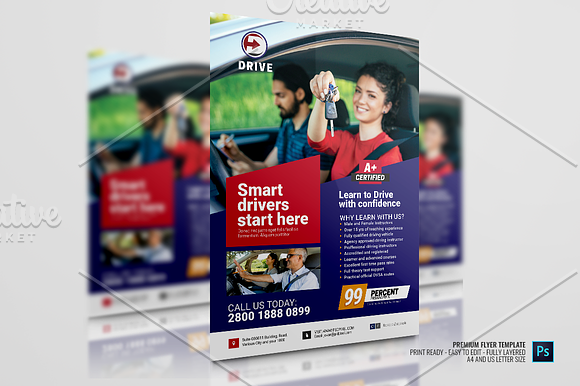 Driving School Flyer in Flyer Templates - product preview 1