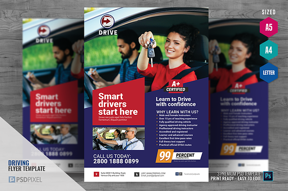 Driving School Flyer in Flyer Templates - product preview 2