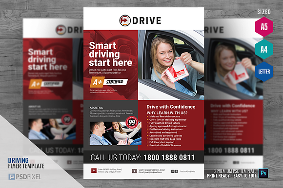 Driving Lesson Company Flyer in Flyer Templates - product preview 1