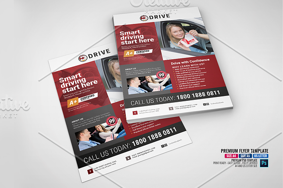 Driving Lesson Company Flyer in Flyer Templates - product preview 3