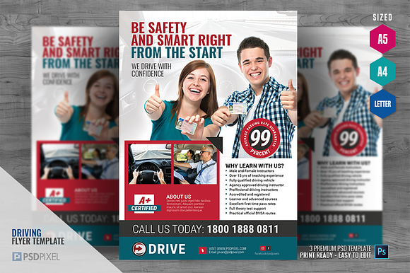Driving Tutorial Flyer in Flyer Templates - product preview 3
