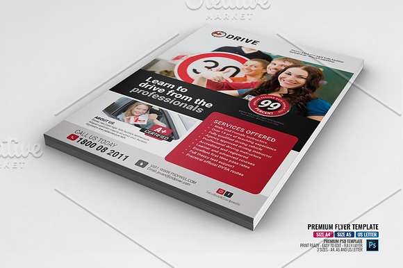 Driving lesson Services Flyer in Flyer Templates - product preview 1