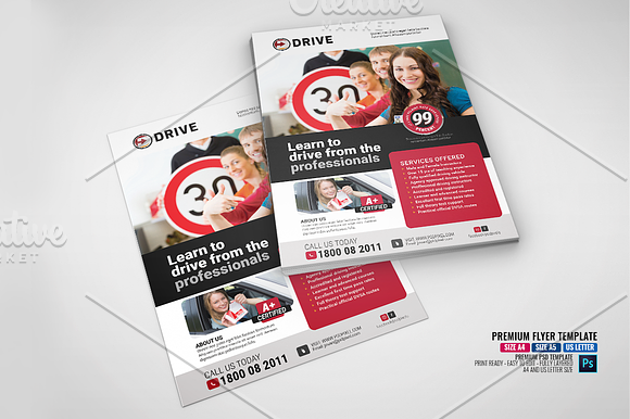 Driving lesson Services Flyer in Flyer Templates - product preview 3