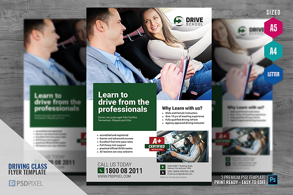 Professional Driving School Flyer in Flyer Templates - product preview 4