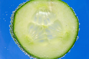 cucumber in water close-up floating