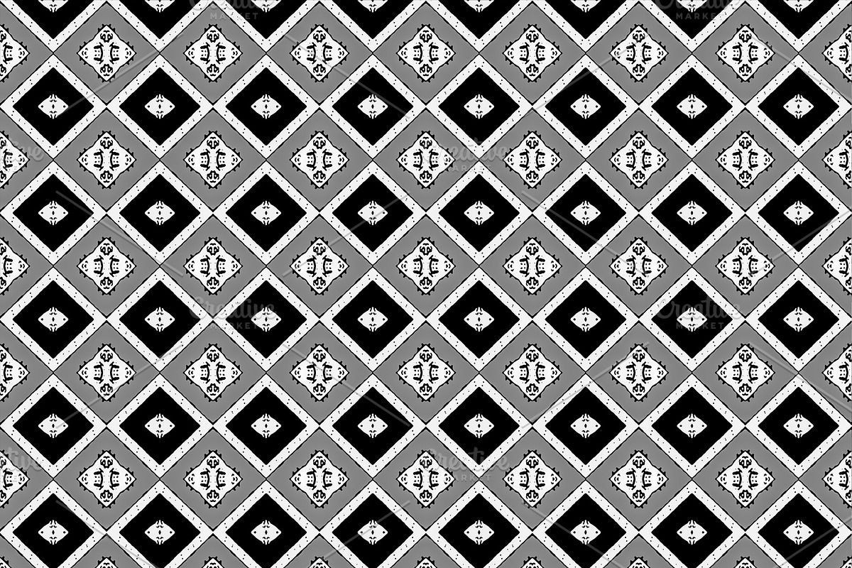 Black and White Diamonds Motif Seaml in Patterns - product preview 8
