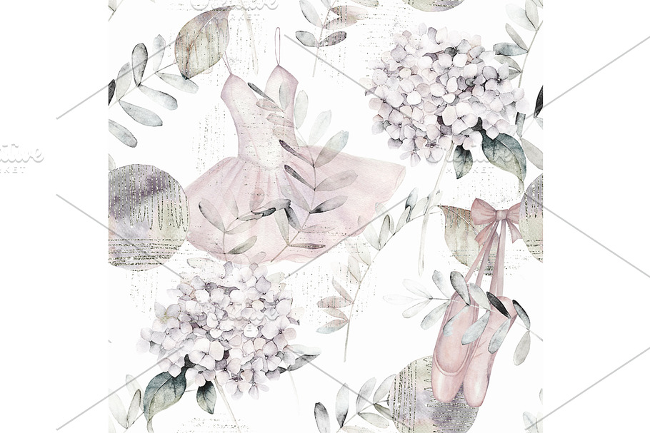Vintage Ballet Seamless Pattern in Patterns - product preview 8