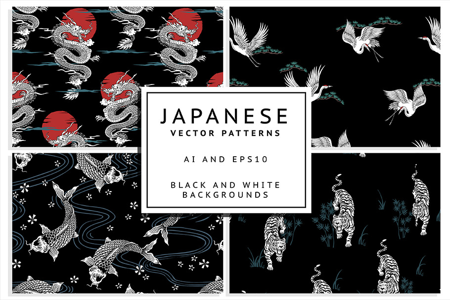 Japanese vector patterns in Patterns - product preview 8