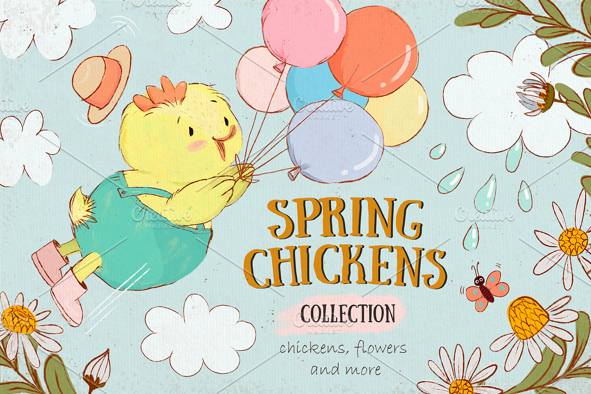 Spring Chickens / Graphic & Patterns in Illustrations - product preview 8