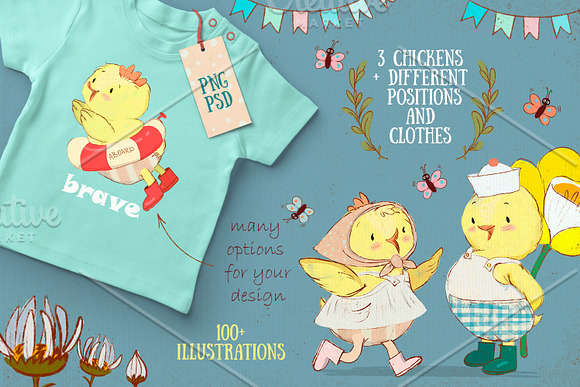 Spring Chickens / Graphic & Patterns in Illustrations - product preview 1