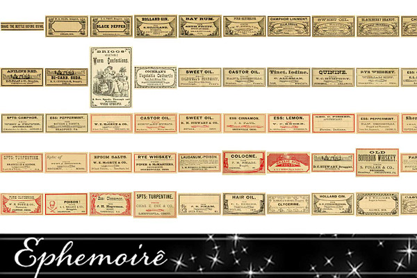 Vintage Apothecary Labels - 50 PNGS