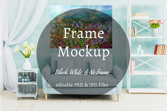 Interior Wall Frame Mockup Casual in Product Mockups - product preview 3