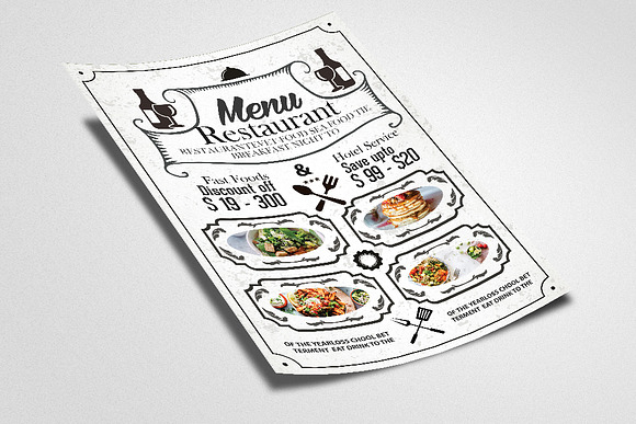 Restaurant Food Menu Flyer Template in Flyer Templates - product preview 1