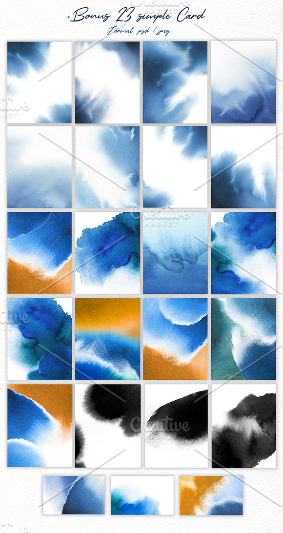 Blue Watercolor Texture Collection in Textures - product preview 4