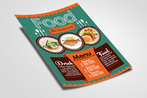 Seafood Restaurant Menu Flyer in Flyer Templates - product preview 1