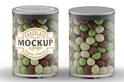 Jar with Chocolate Balls Mockupjar,