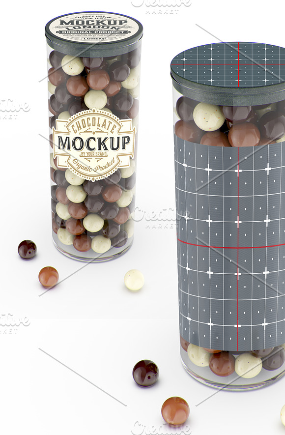 Jar with Chocolate Balls Mockup in Product Mockups - product preview 1