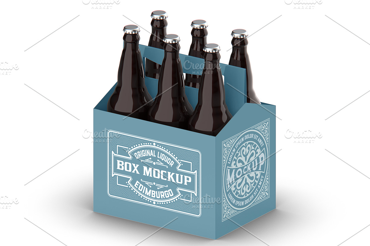 Kraft Paper Pack Beer Bottle Carrier in Product Mockups - product preview 8