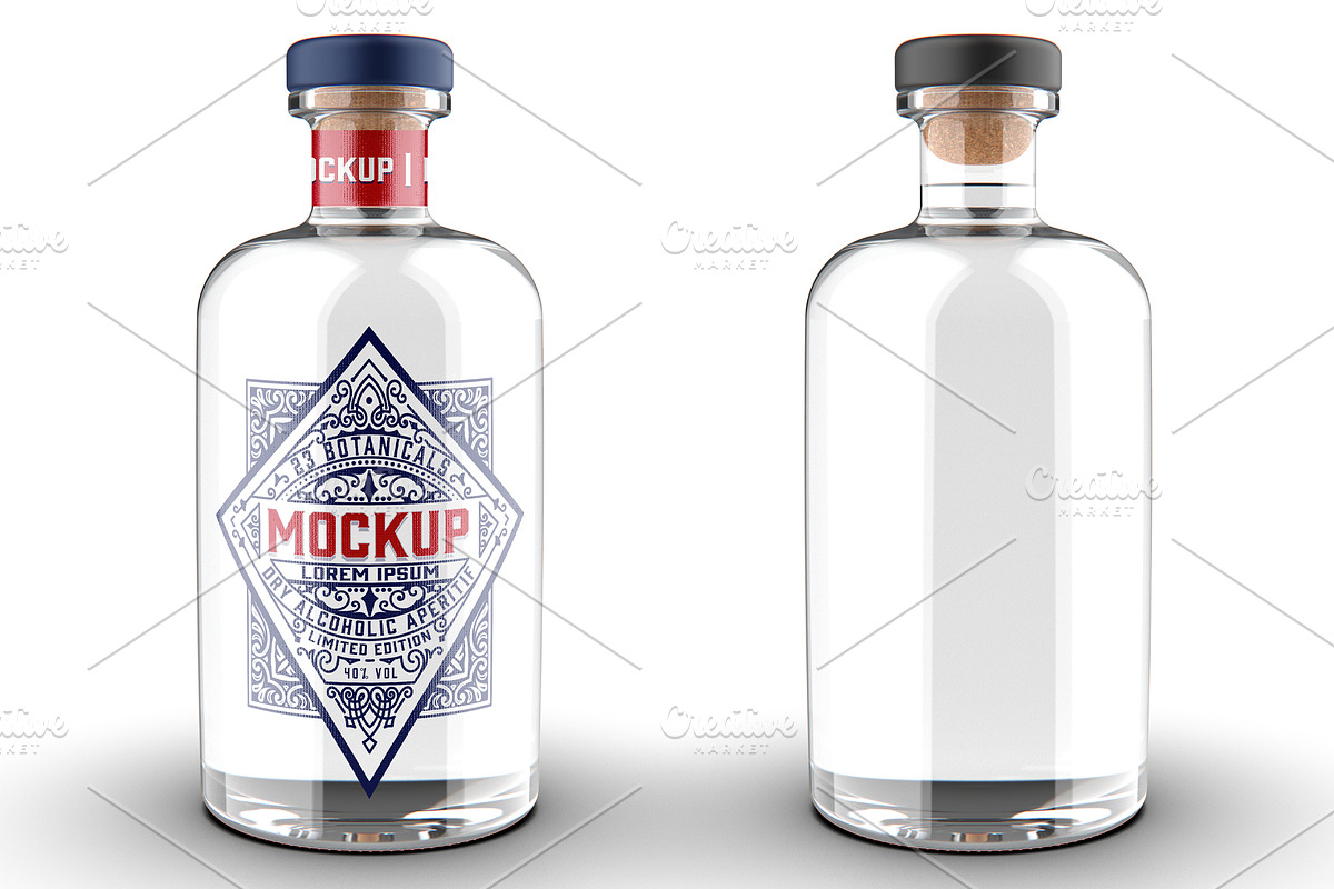 Gin Glass Bottle Mockup in Product Mockups - product preview 8