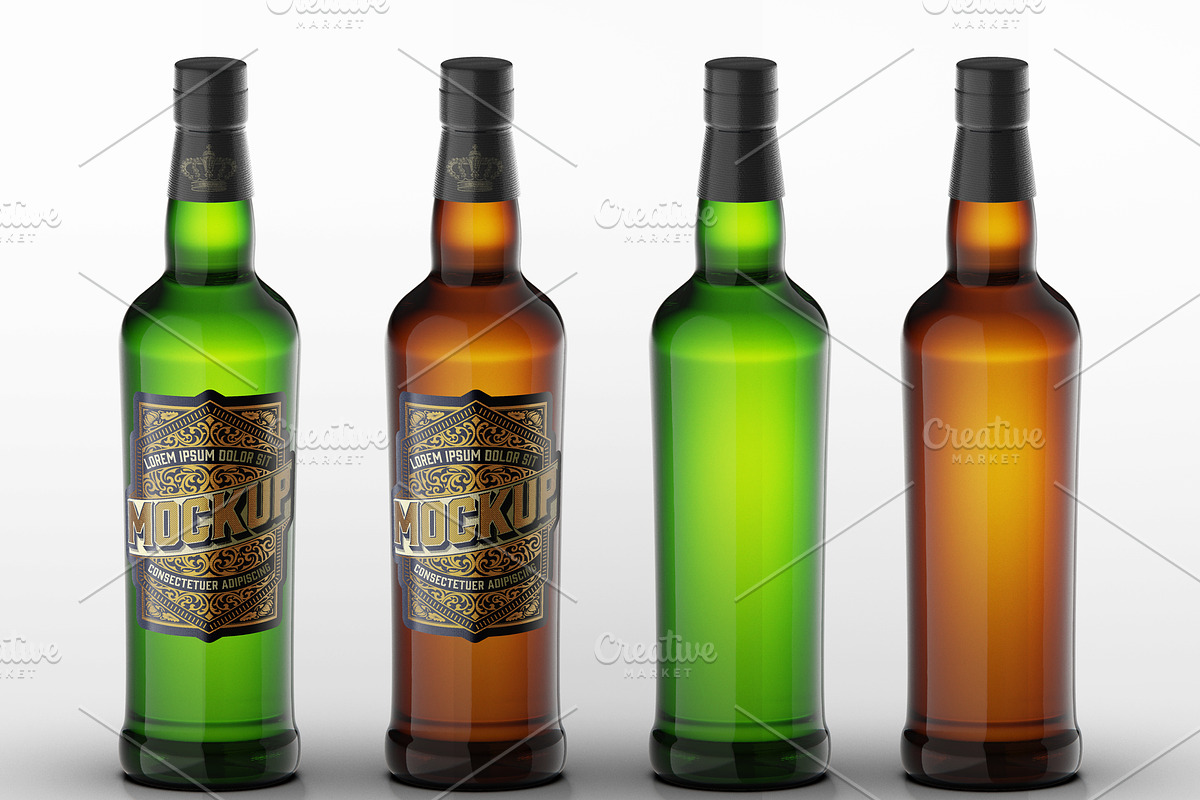 Whiskey Glass Bottle Mockup in Product Mockups - product preview 8