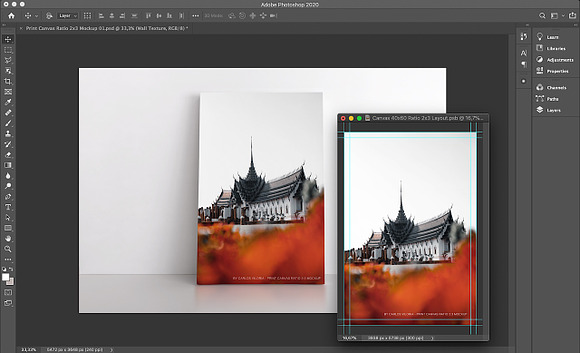 Portrait Canvas Ratio 2x3 Mockup 01 in Print Mockups - product preview 2
