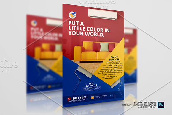 Commercial Painting Service Flyer in Flyer Templates - product preview 3
