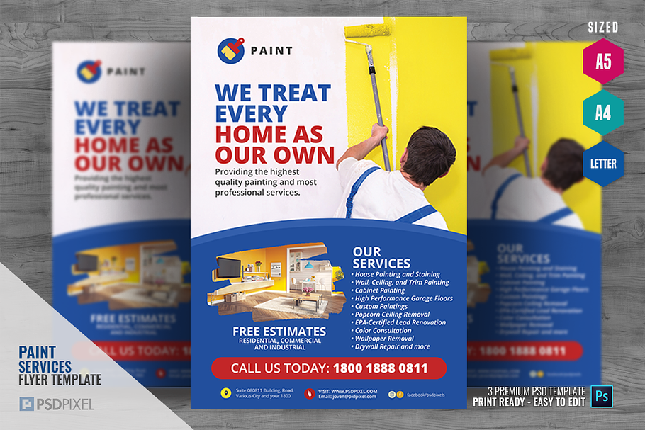 Painting Company Promotional Flyer in Flyer Templates - product preview 8