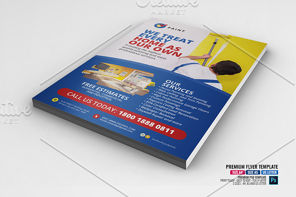 Painting Company Promotional Flyer in Flyer Templates - product preview 1