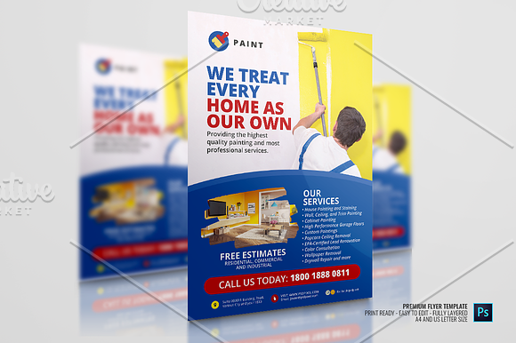 Painting Company Promotional Flyer in Flyer Templates - product preview 2