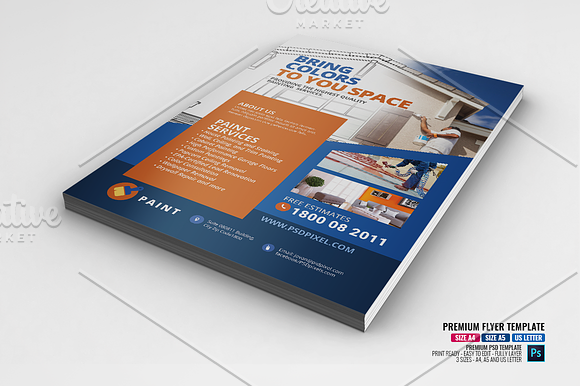 Quality Painting Services Flyer in Flyer Templates - product preview 1