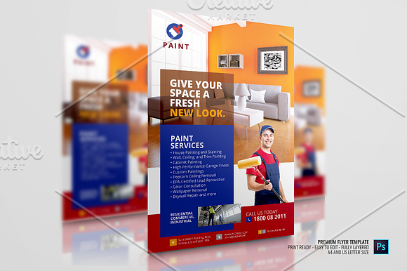 Paint Contractor Flyer in Flyer Templates - product preview 2