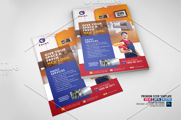 Paint Contractor Flyer in Flyer Templates - product preview 3