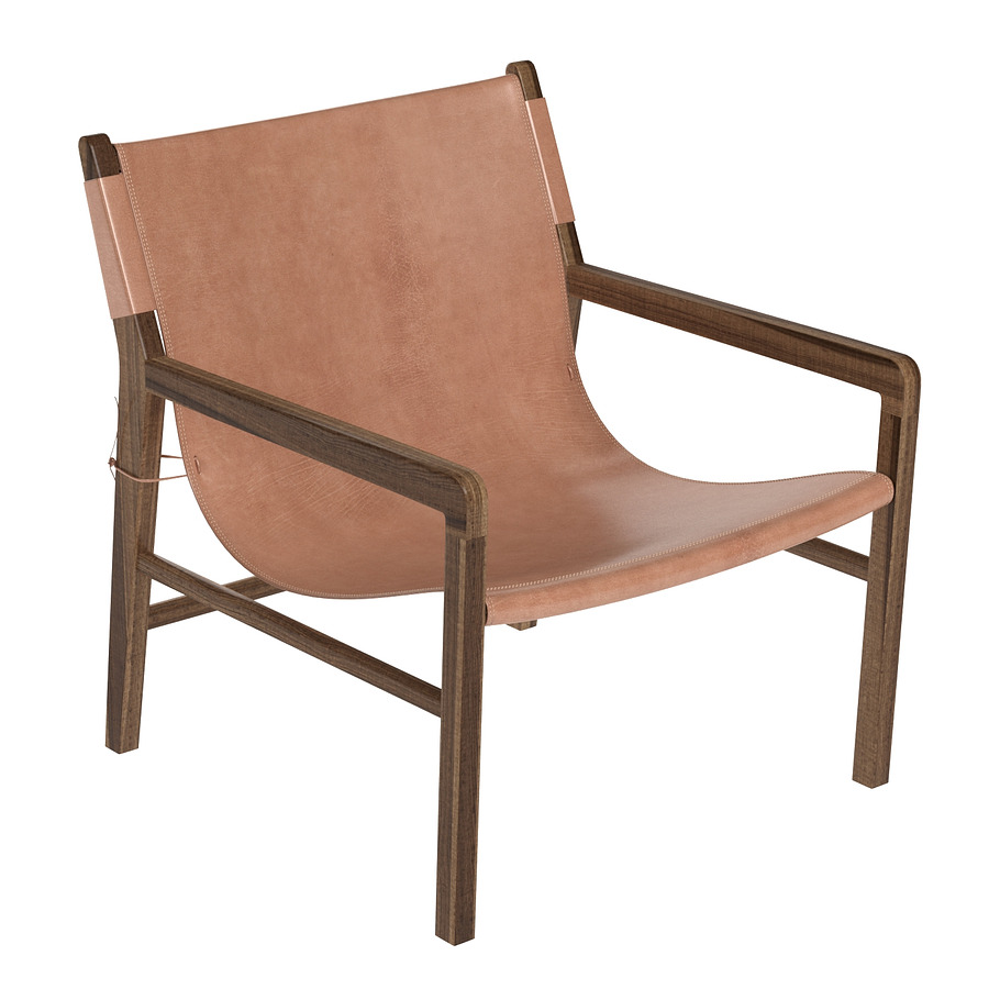 Leather Lounge 1 in Whiskey Armchair in 3D - product preview 1
